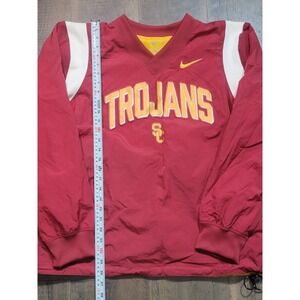 Nike USC Trojans Pullover V-Neck Windbreaker Jacket Crimson Gold‎ Men's Medium